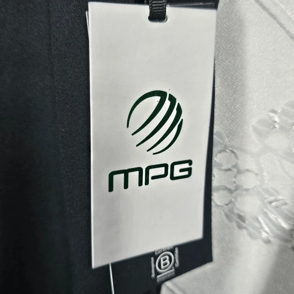 MPG Mens Recycled Polyester Quarter Zip Pullover Black XXL Mock Neck Pocket NWT